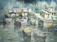 Abdul Hayee, 22 x 30 inch, Watercolor on Paper, Seascape Painting, AC-AHY-047
